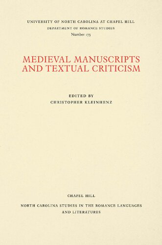Medieval Manuscripts and Textual Criticism