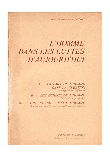 L'homme dans les luttes d'aujourd'hui - Trois conférences AFC