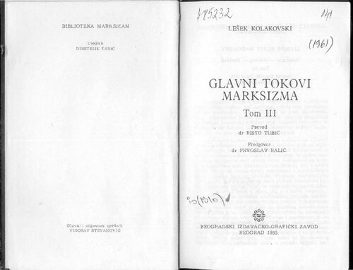 Glavni tokovi marksizma. Tom 3