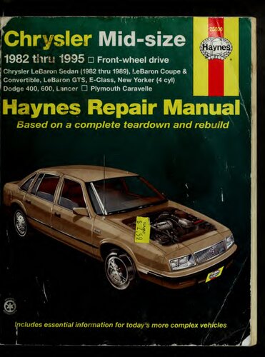Haynes Chrysler Mid-size Front Wheel Drive Automotive Repair Manual