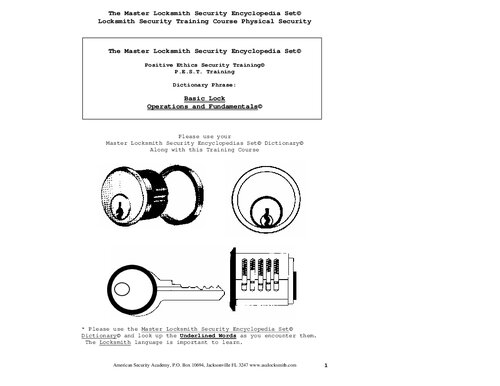 The Master Locksmith Security Encyclopedia Set