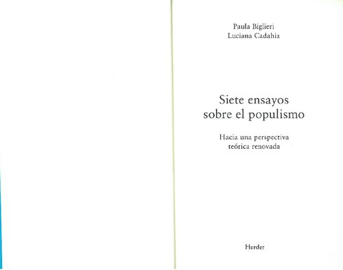 Siete ensayos sobre populismo