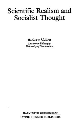 Scientific Realism and Socialist Thought