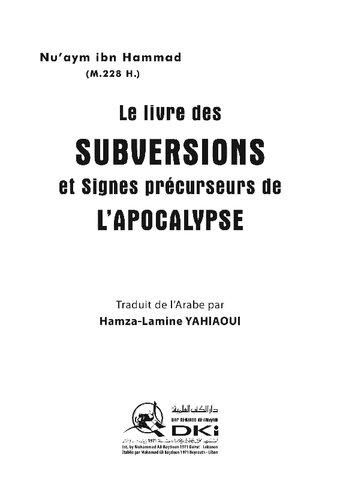 Le livre des subversions et signes précurseurs de l'apocalypse