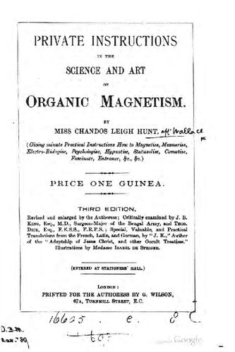 Private instructions in organic magnetism