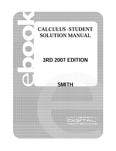 Student's Solutions Manual to accompany Calculus: Early Transcendental Functions
