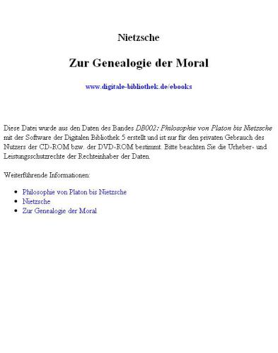 Zur Genealogie der Moral