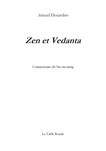 Zen et Vedanta  FRENCH