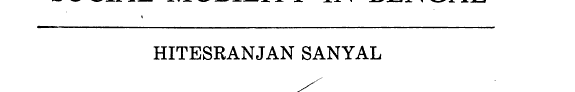 Social Mobility in Bengal