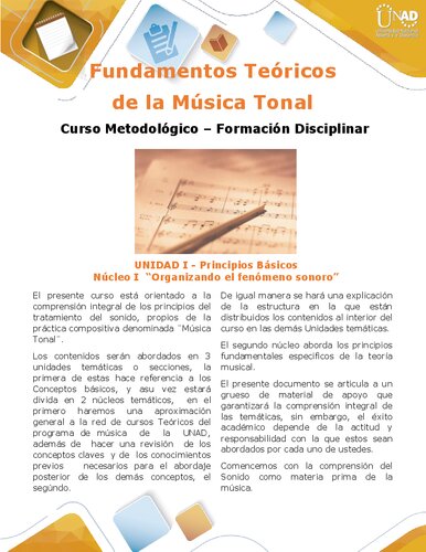 Fundamentos de la Música Tonal.