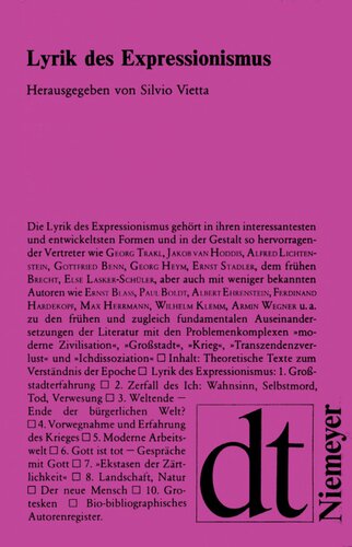 Lyrik des Expressionismus