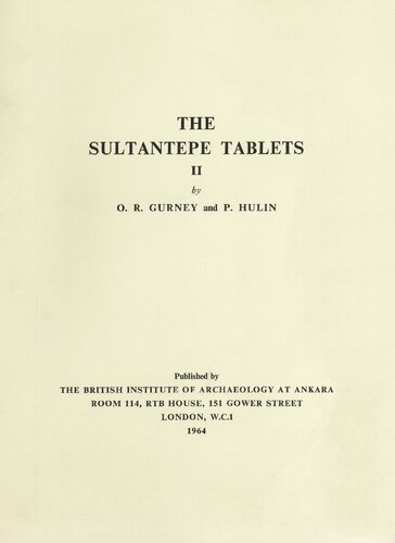 The Sultantepe Tablets 2