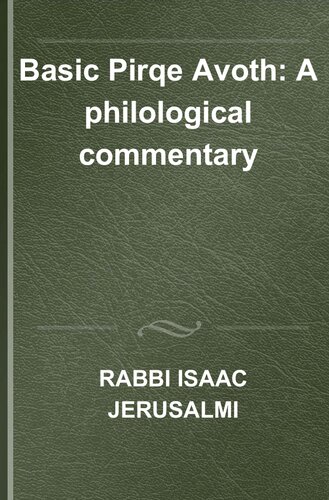 Basic Pirqe Avoth: A philological commentary
