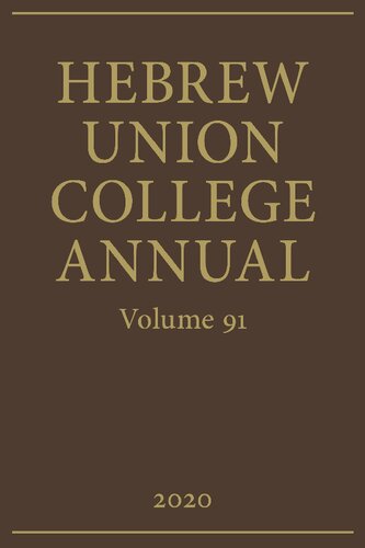 Hebrew Union College Annual 2020 (Hebrew Union College Annual, 91)