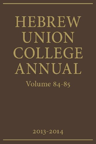 Hebrew Union College Annual Volume Vol. 84-85