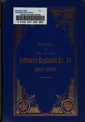 Geschichte des 6. Pommerschen Infanterie-Regiments Nr. 49 1860 - 1885