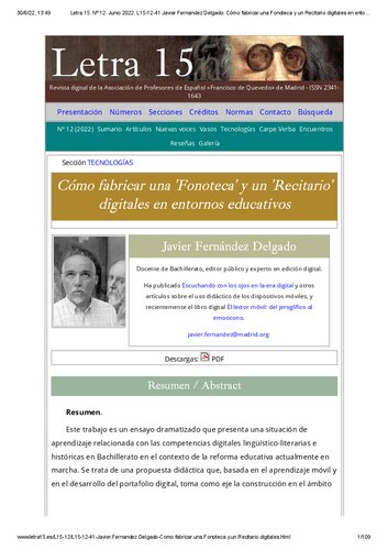 Cómo fabricar una 'Fonoteca' y un 'Recitario' digitales en entornos educativos