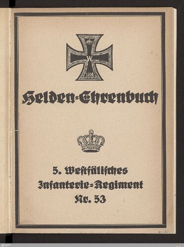 Helden-Ehrenbuch des 5. Westfälischen Infanterie-Regiments Nr. 53 (1914 - 1918)