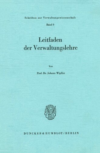 Leitfaden Der Verwaltungslehre (German Edition)