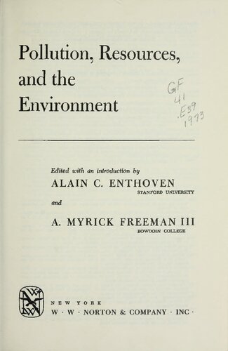 Pollution, resources, and the environment