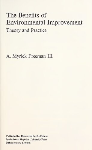 The benefits of environmental improvement : theory and practice