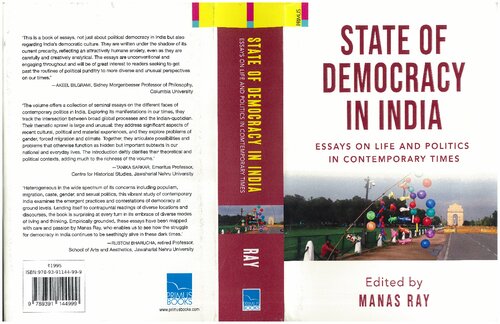 State of democracy in India: Essays on life and politics in contemporary times [, &nbsp;ed.]
 97893944999