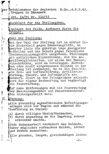Befehlshaber der deutschen Truppen in Daenemark - Merkblatt fuer den Stellungsbau der Wehrmacht (1943)