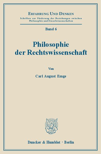 Philosophie Der Rechtswissenschaft (German Edition)