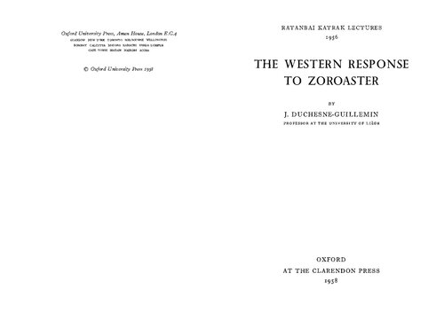 The Western Response to Zoroaster