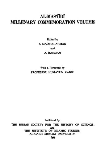 Al-Masʿūdī: Millenary Commemoration Volume