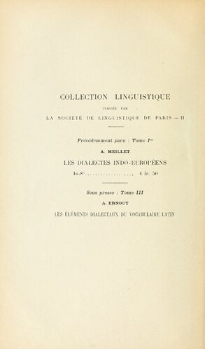 Mélanges de linguistique offerts à M. Ferdinand de Saussure