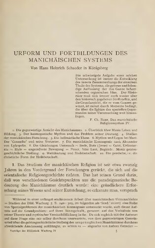 Urform und Fortbildungen des manichäischen Systems
