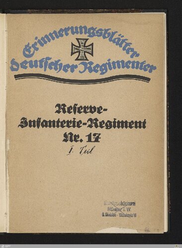Das Reserve-Infanterie-Regiment Nr. 17 während der Sommeschlacht im Juli und August 1916