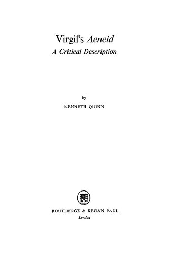 Virgil's Aeneid; a Critical Description