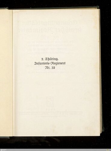 Das 2. Thüring. Infanterie-Regiment Nr. 32