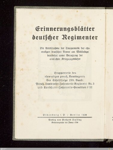 Geschichte des Preußisches Landwehr-Infanterie-Regiments Nr. 3