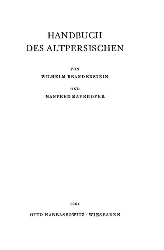 Handbuch des Altpersischen