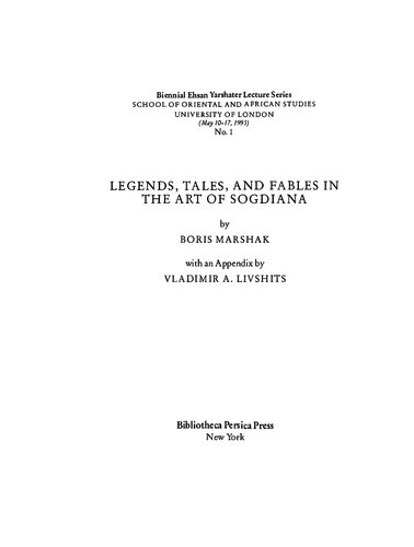Legends, Tales & Fables in the Art of Sogdiana