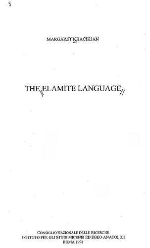 The Elamite Language