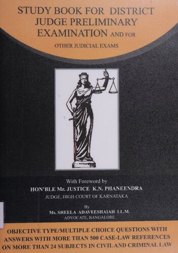 Study Book For District Judge Preliminary Exmination And For Other Judicial Exams