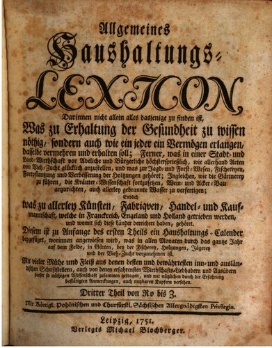Allgemeines Haushaltungs-Lexicon [Lexikon] / Ro - Z