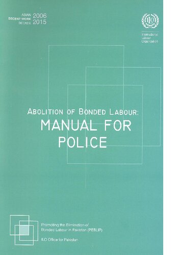 Abolition of Bonded Labour: Manual for Police