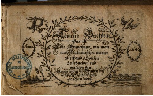 Trincier-Büchlein [Tranchier-Büchlein]. Das ist eine Anweisung, wie man nach italienischer Manier allerhand Speisen zerschneiden und vorlegen kann