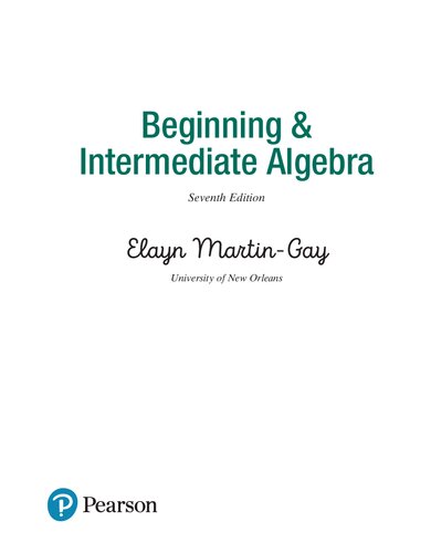 Beginning & Intermediate Algebra