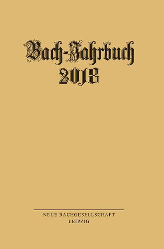 Bach-Jahrbuch 2018