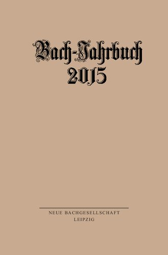 Bach-Jahrbuch 2015