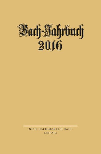 Bach-Jahrbuch 2016