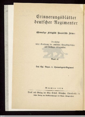 Das K. B. 8. Chevaulegers-Regiment