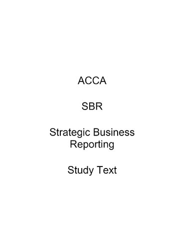 ACCA Strategic Business Reporting