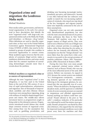 Organized crime and migration: the Lombroso Mafia myth